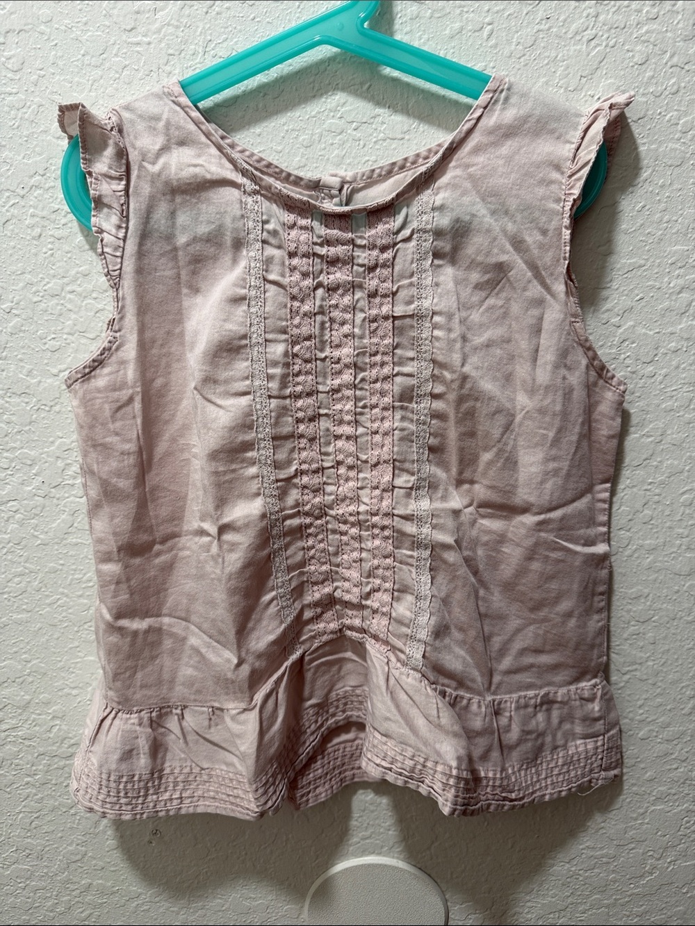 Gymboree Light Pink Ruffle Front Sleeveless Top